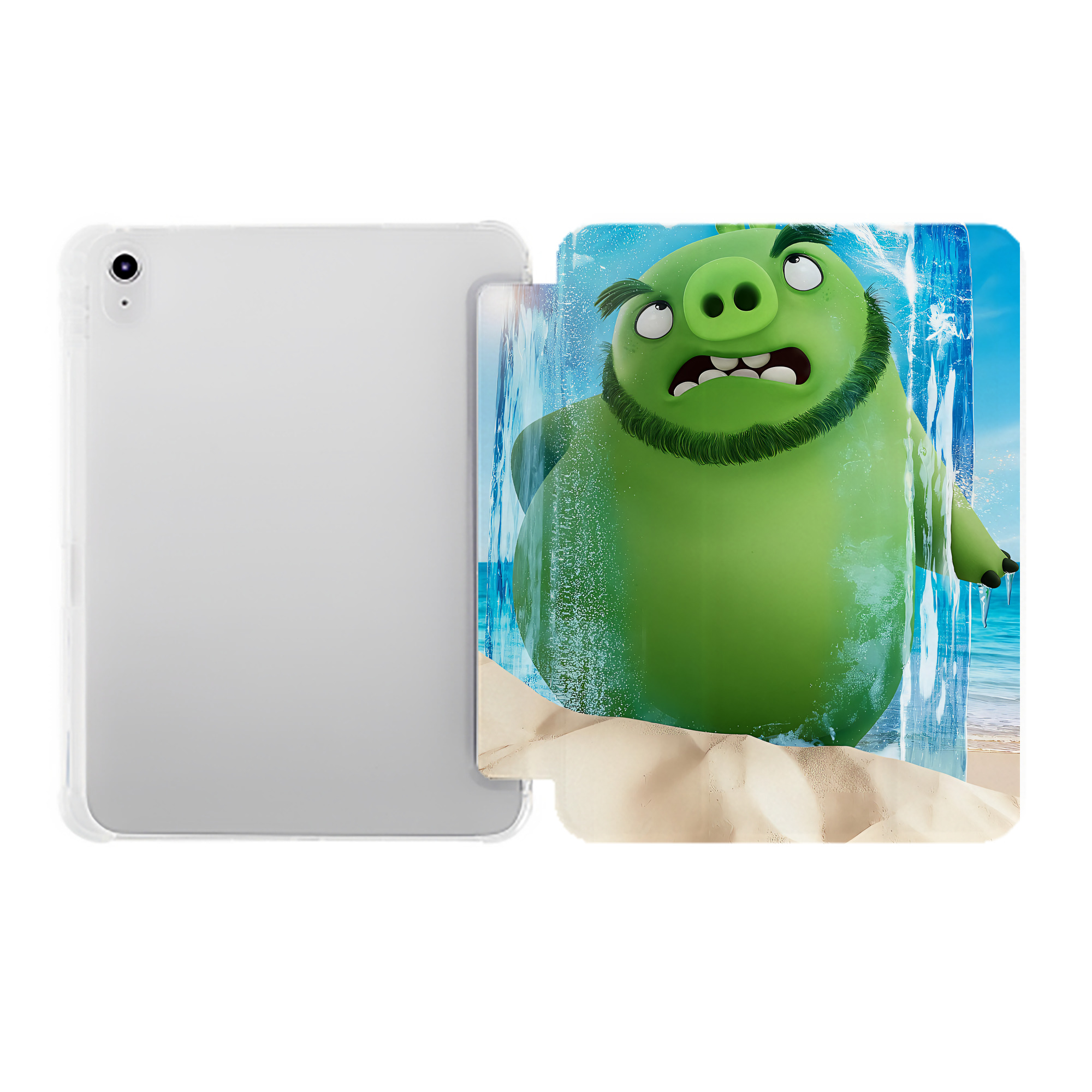 （画像用） Angry Birds アングリーバード IPad ケース ペン収納付き 三つ折りスタンド PUレザー×シリコン 対応機種9.5/10.5/10.9インチ